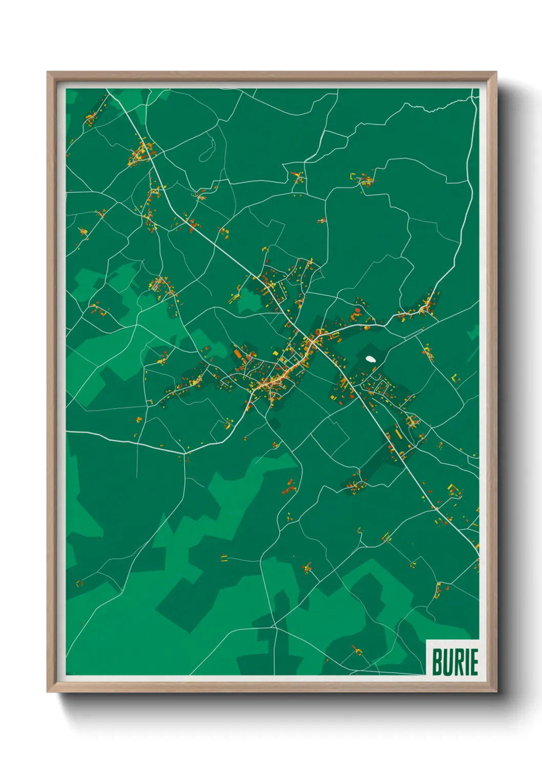 Une affiche de carte sur Burie