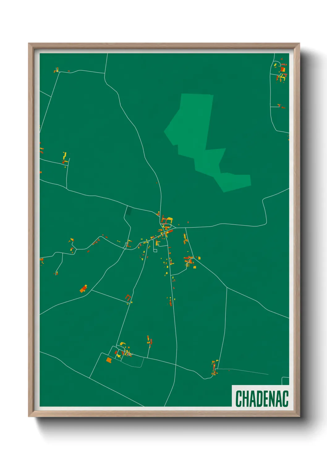 Une affiche de carte sur Chadenac