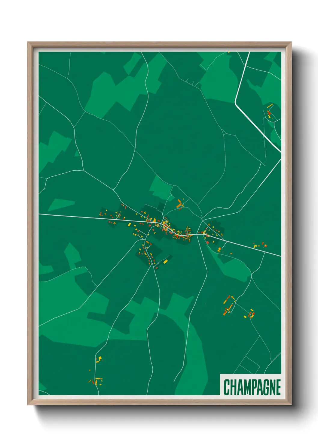 Une affiche de carte sur Champagne