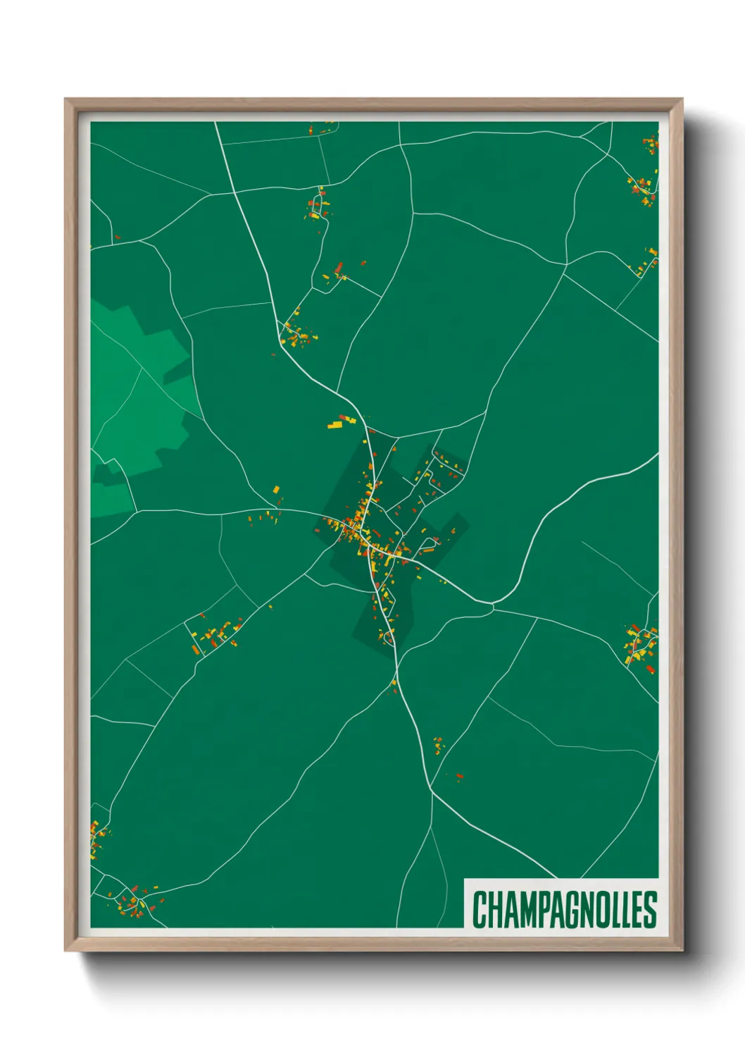 Une affiche de carte sur Champagnolles
