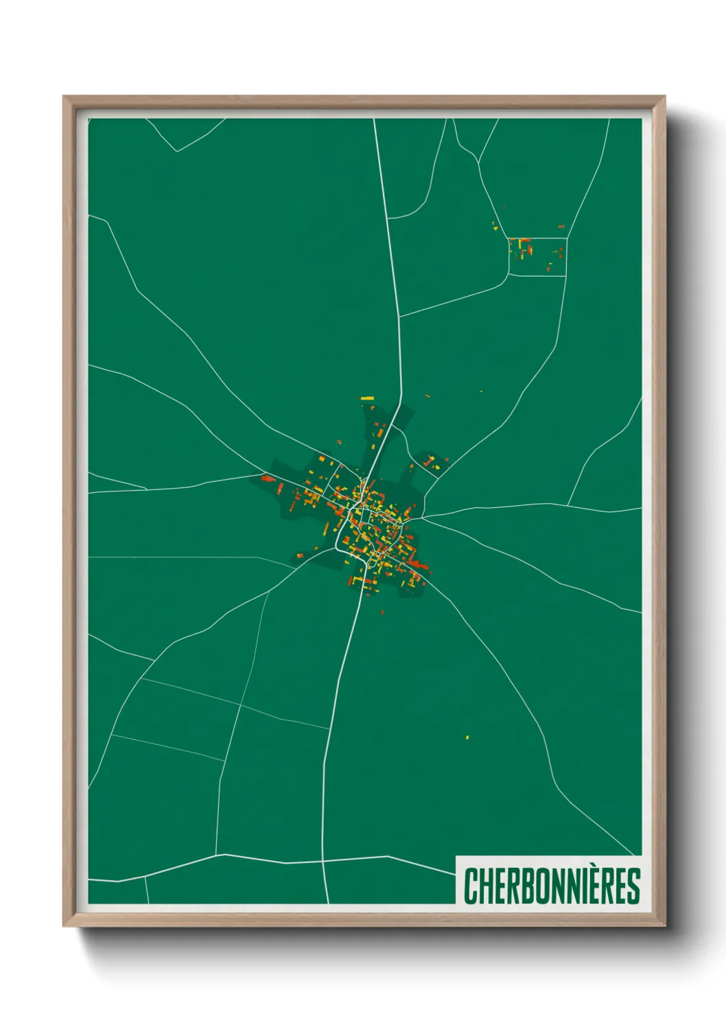 Une affiche de carte sur Cherbonnières