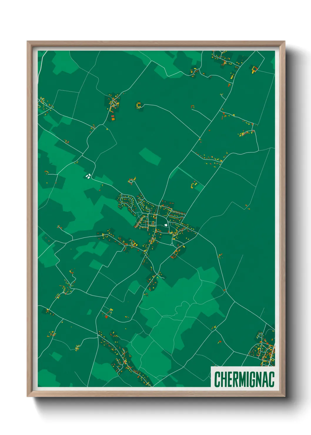 Une affiche de carte sur Chermignac