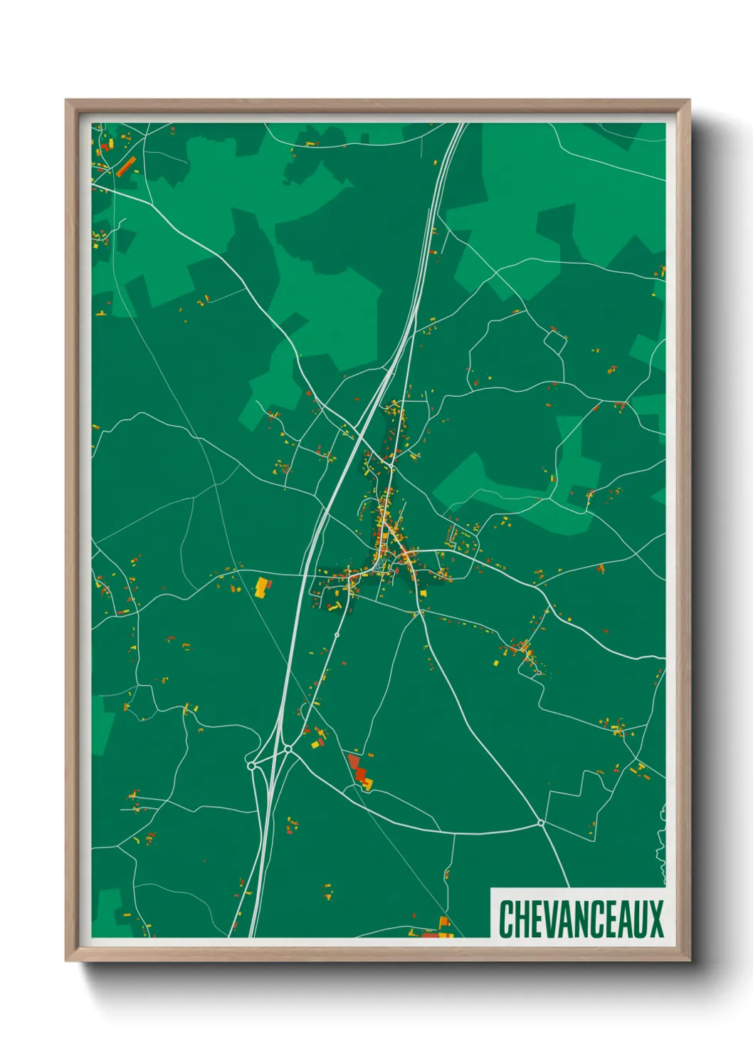 Une affiche de carte sur Chevanceaux