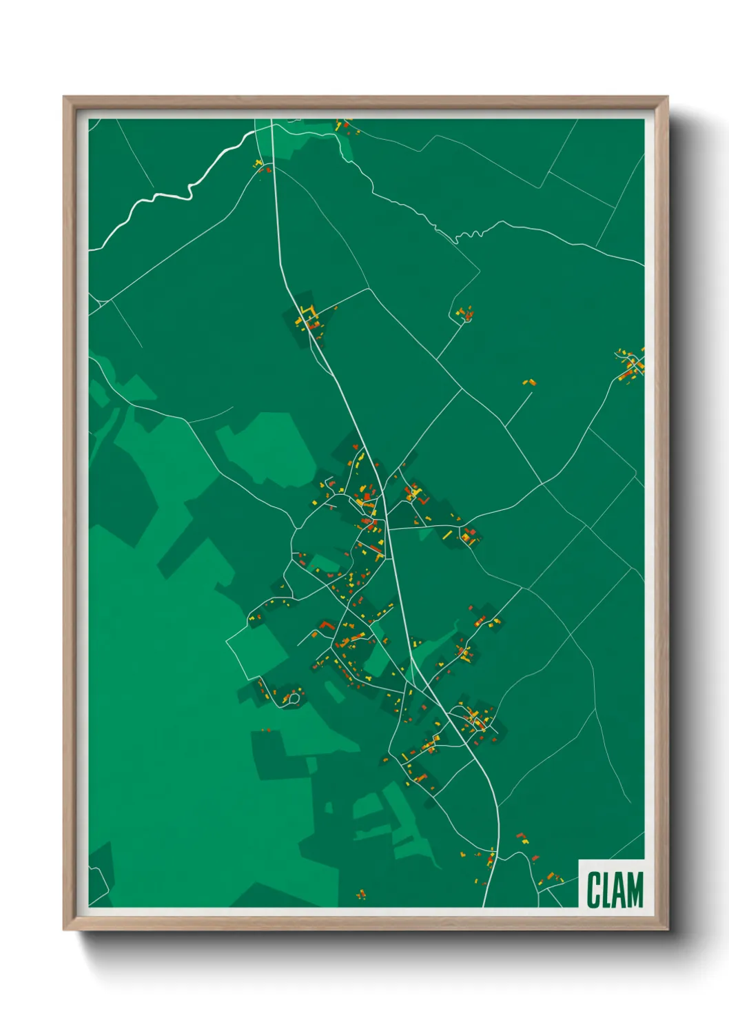 Une affiche de carte sur Clam