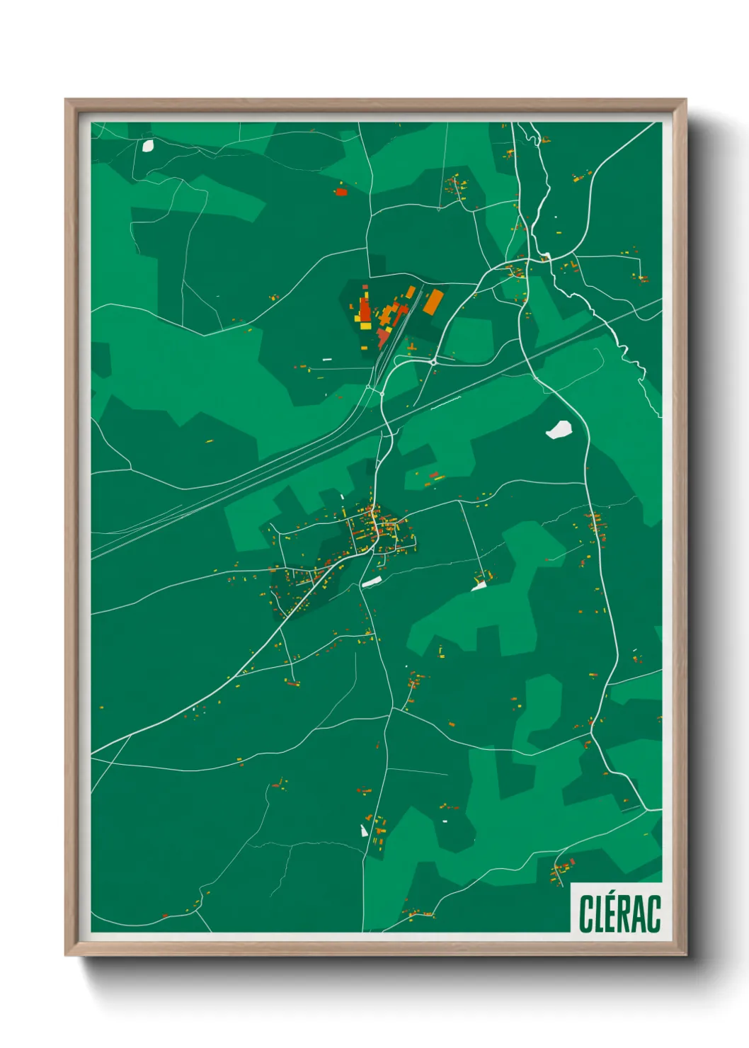 Une affiche de carte sur Clérac