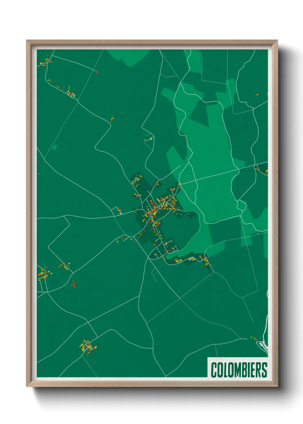 Une affiche de carte sur Colombiers