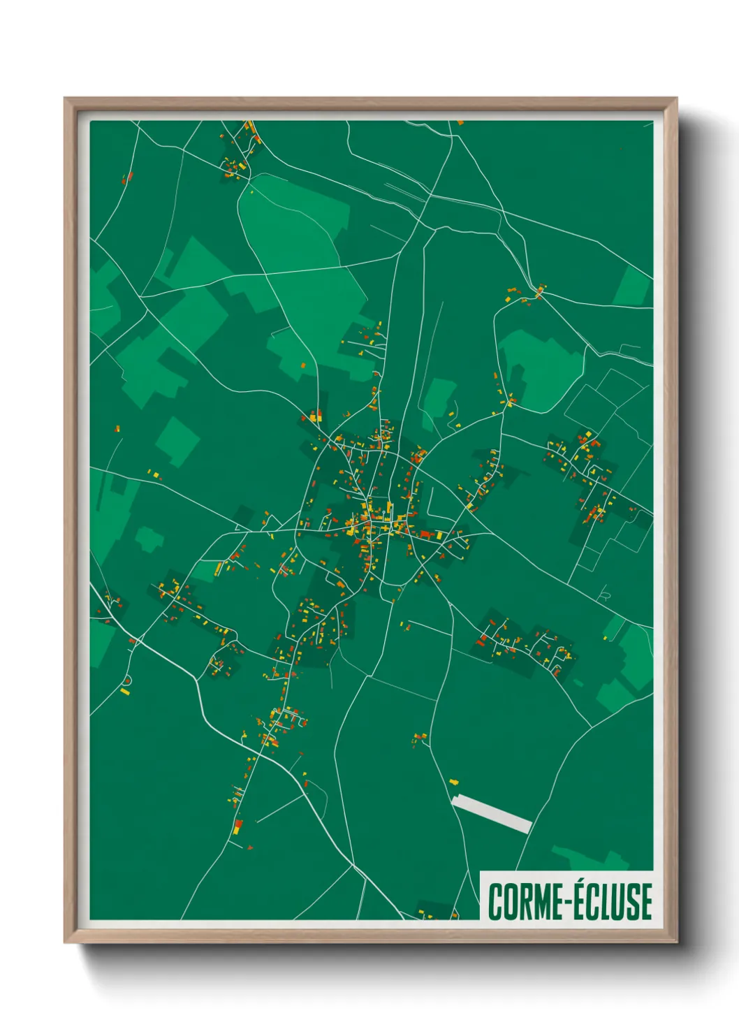 Une affiche de carte sur Corme-Écluse