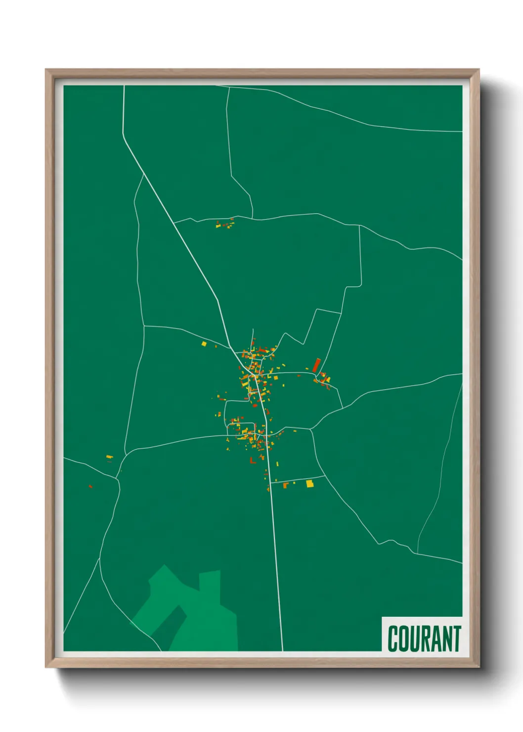 Une affiche de carte sur Courant