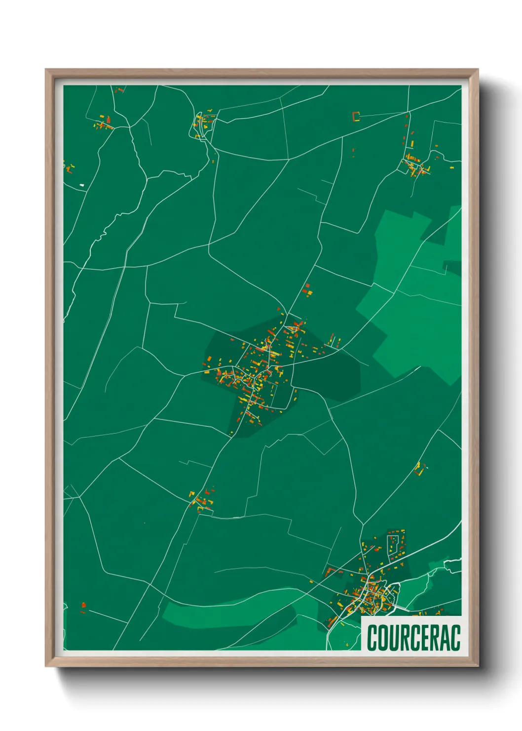 Une affiche de carte sur Courcerac