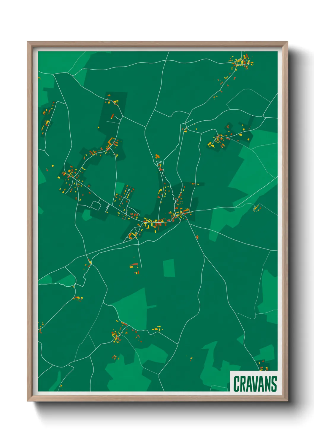 Une affiche de carte sur Cravans