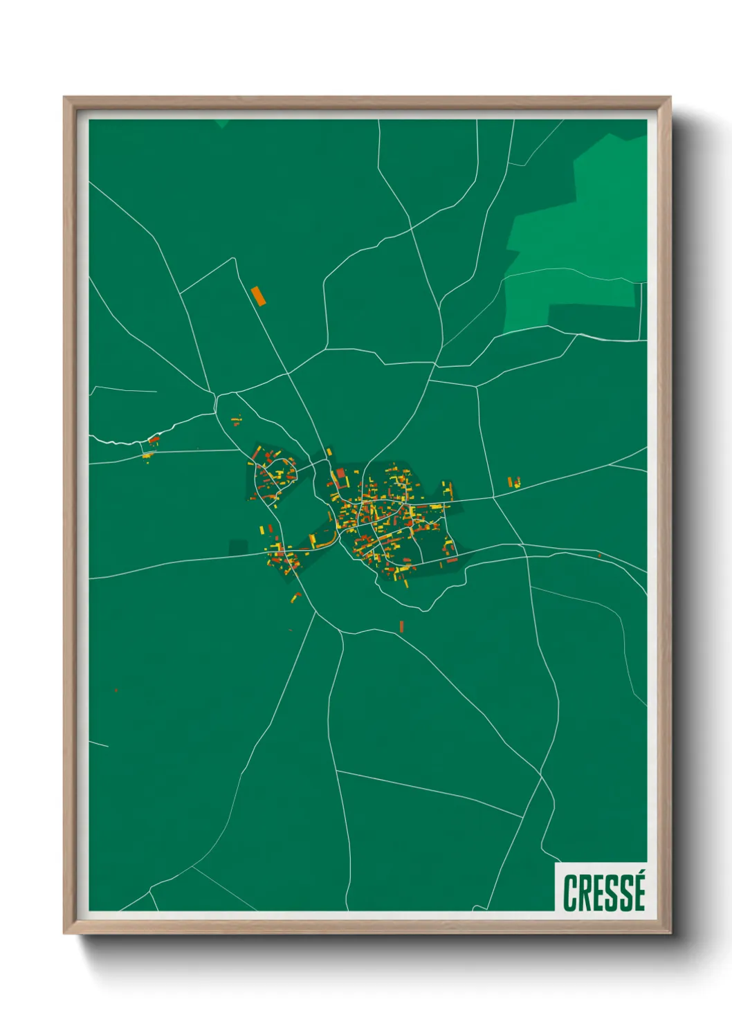Une affiche de carte sur Cressé