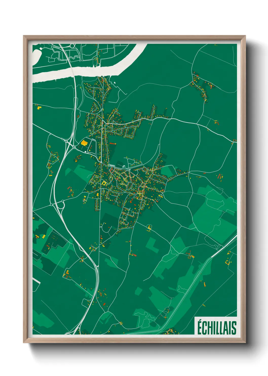 Une affiche de carte sur Échillais