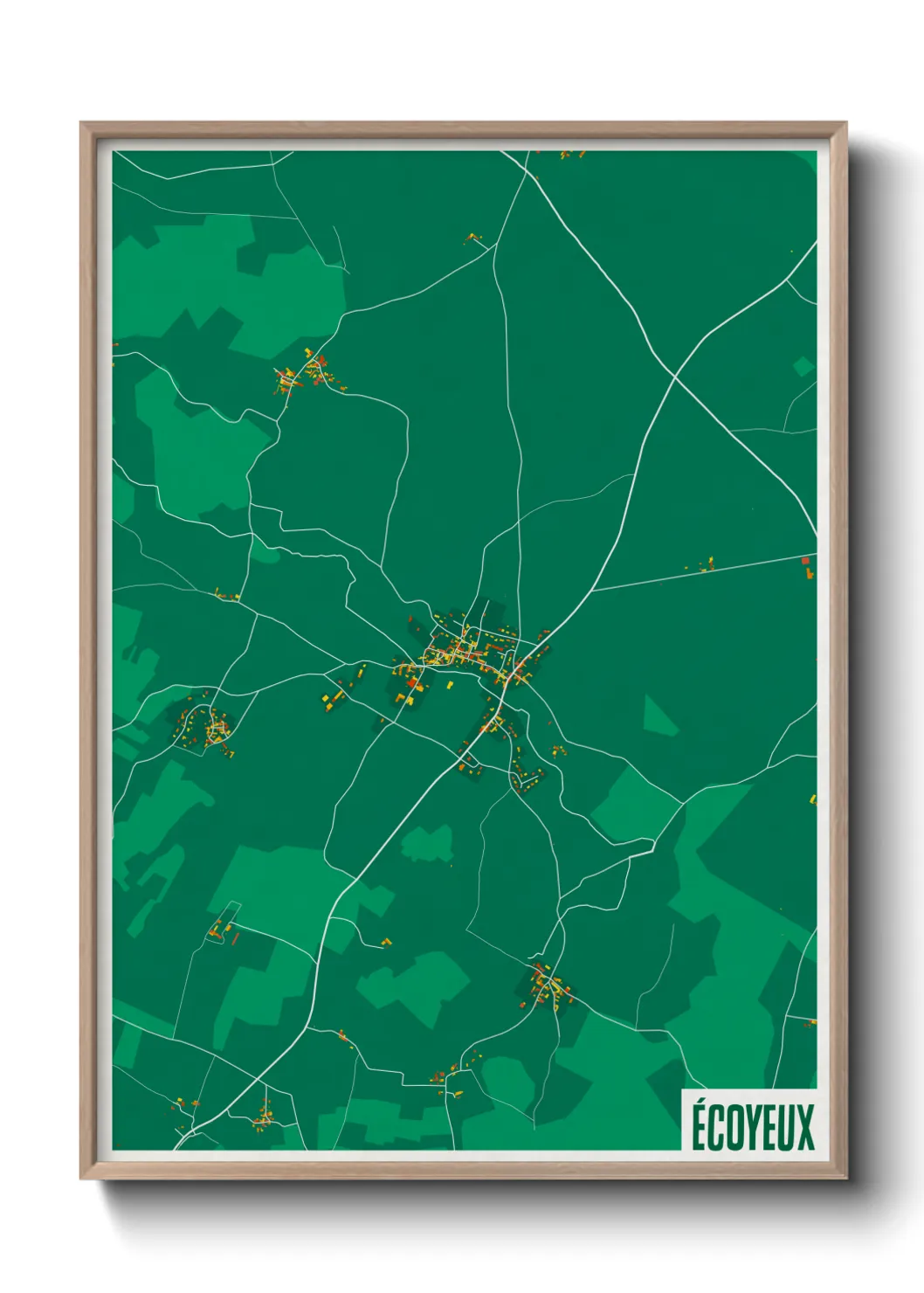 Une affiche de carte sur Écoyeux