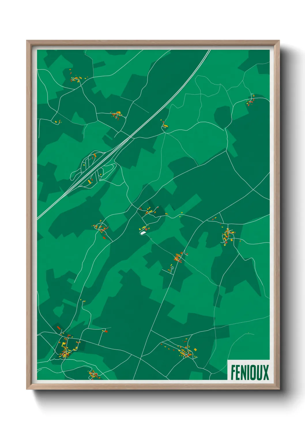 Une affiche de carte sur Fenioux