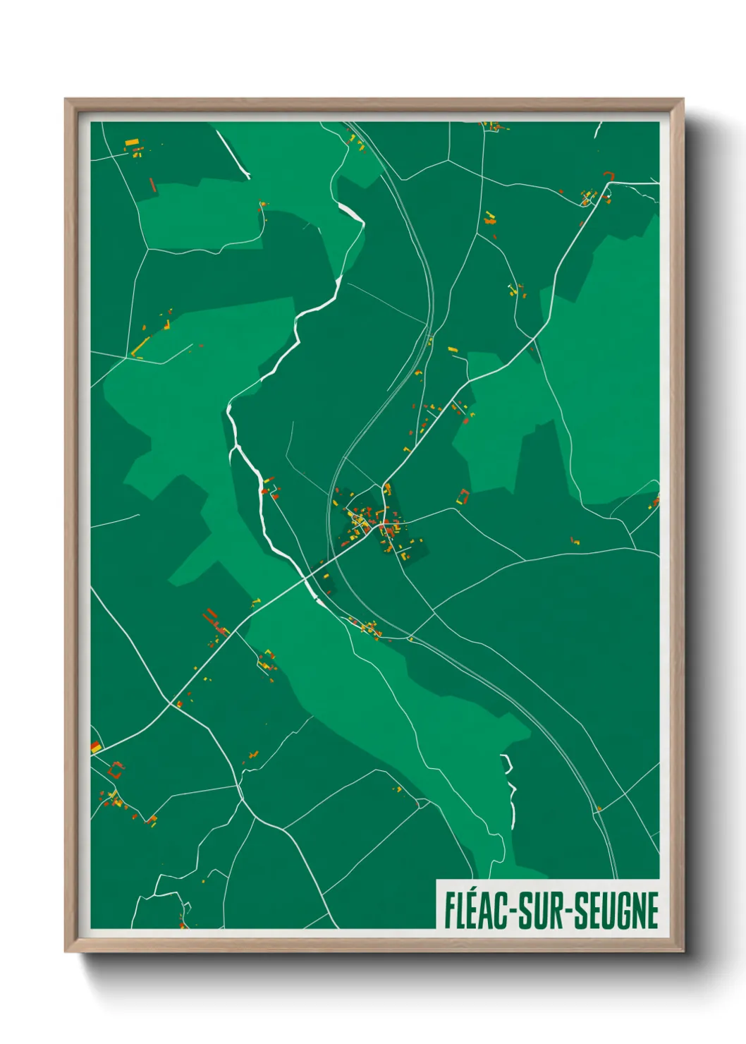 Une affiche de carte sur Fléac-sur-Seugne