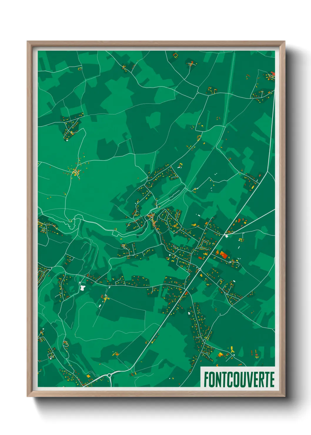Une affiche de carte sur Fontcouverte
