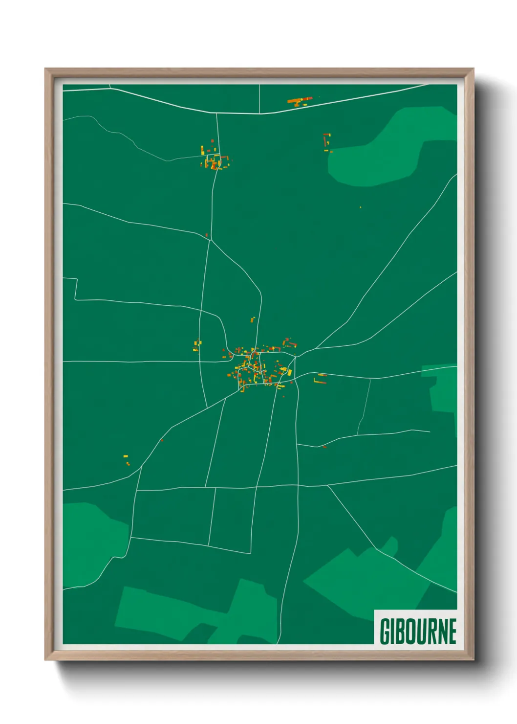 Une affiche de carte sur Gibourne