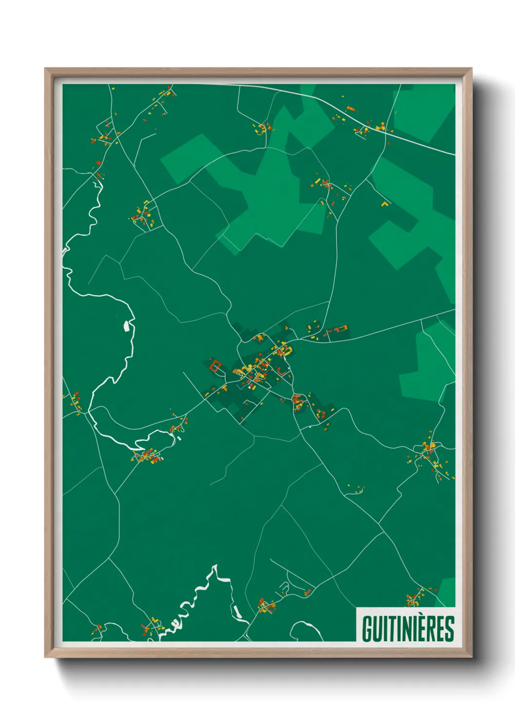 Une affiche de carte sur Guitinières