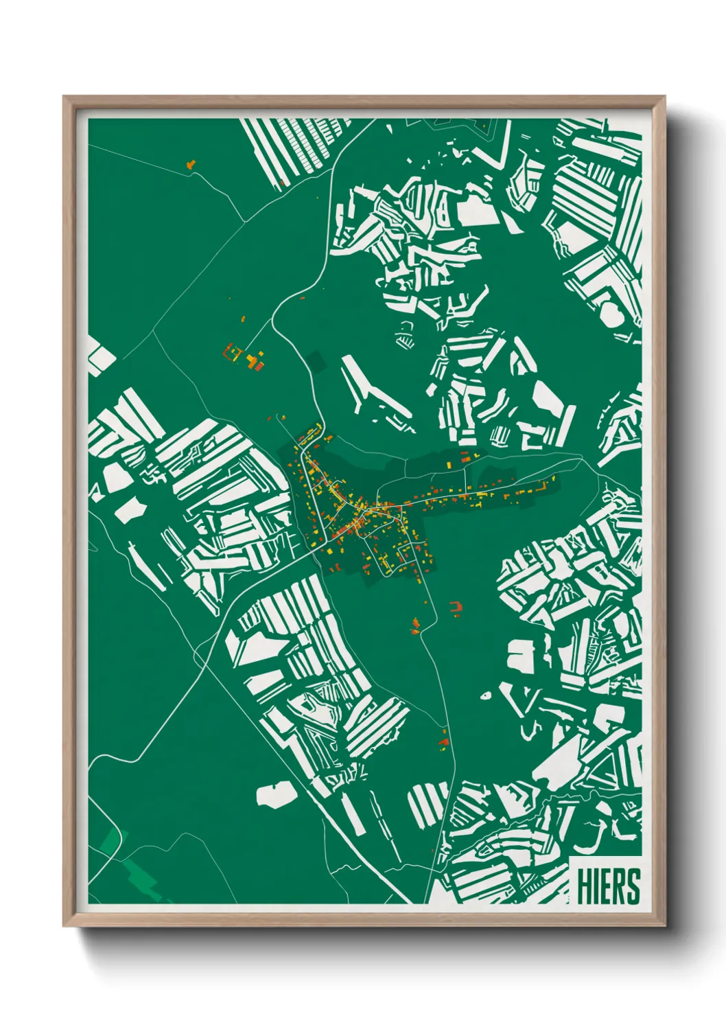 Une affiche de carte sur Hiers