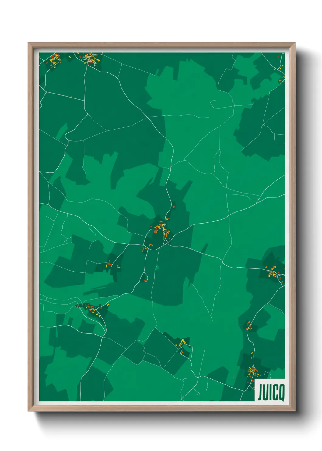 Une affiche de carte sur Juicq