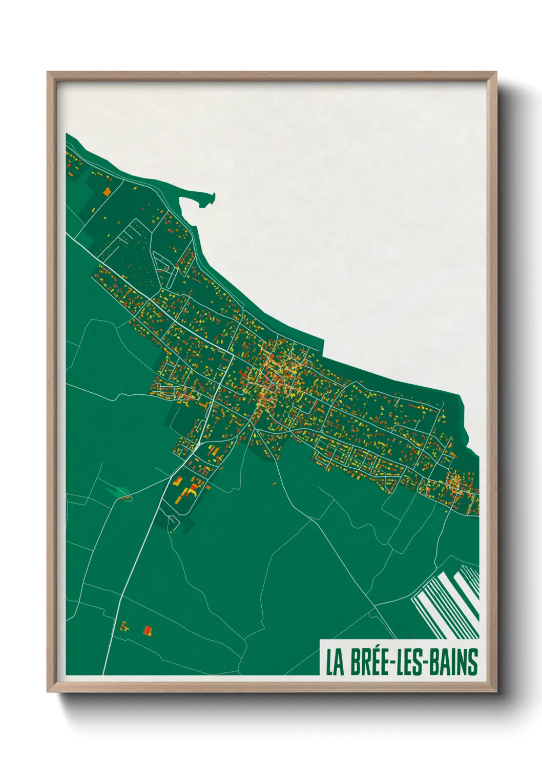 Une affiche de carte sur La Brée-les-Bains