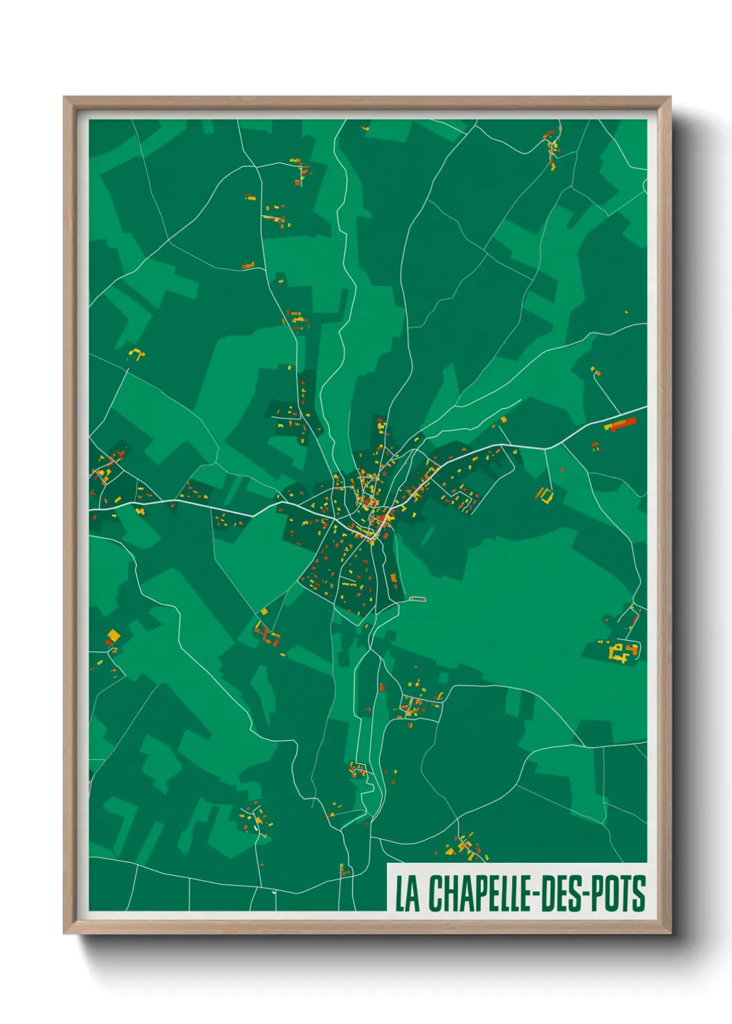 Une affiche de carte sur La Chapelle-des-Pots