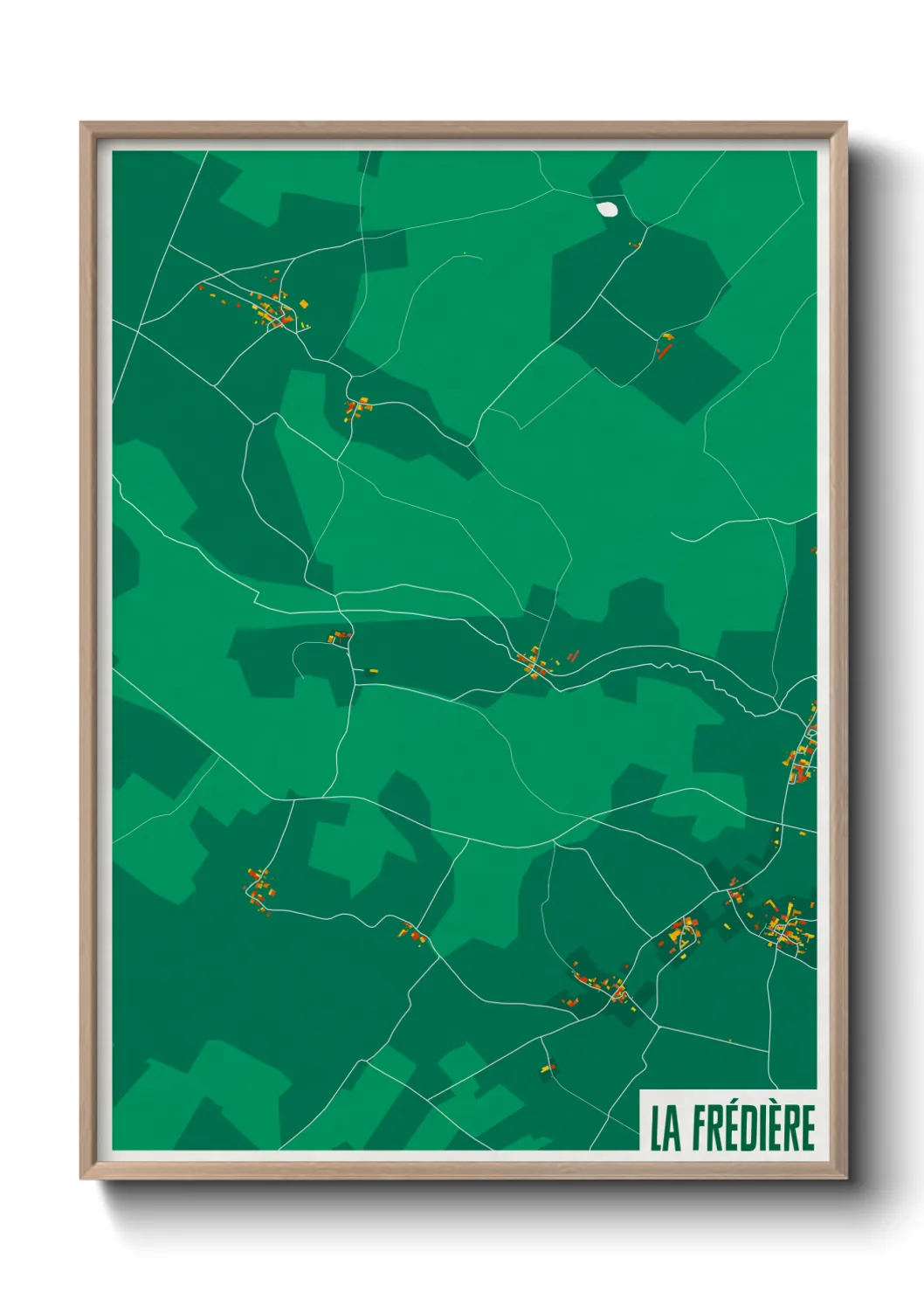 Une affiche de carte sur La Frédière