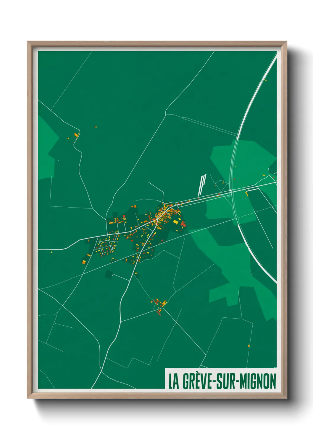 Une affiche de carte sur La Grève-sur-Mignon