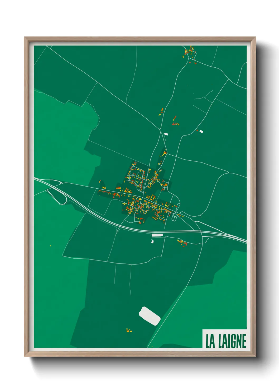 Une affiche de carte sur La Laigne