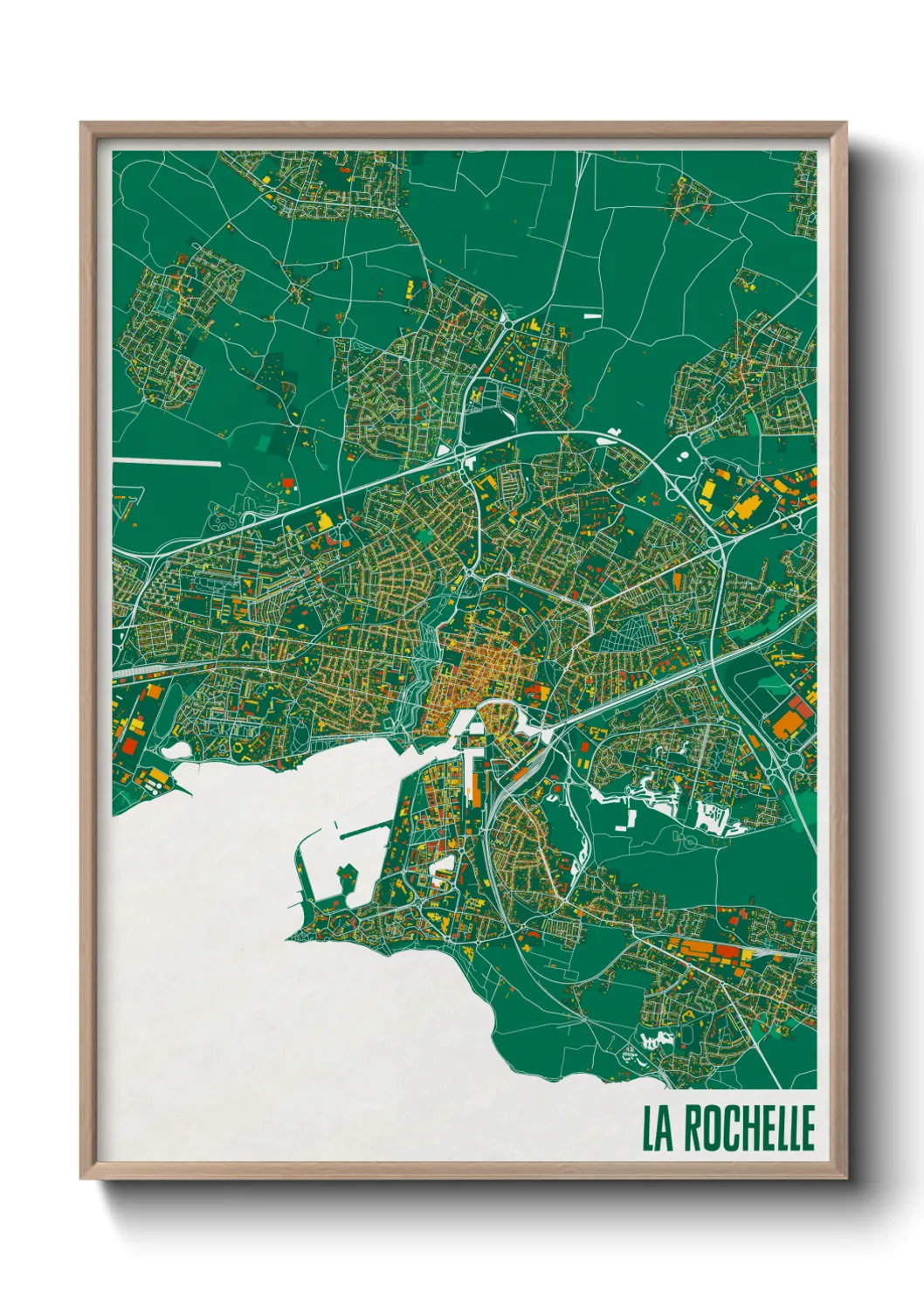 Une affiche de carte sur La Rochelle