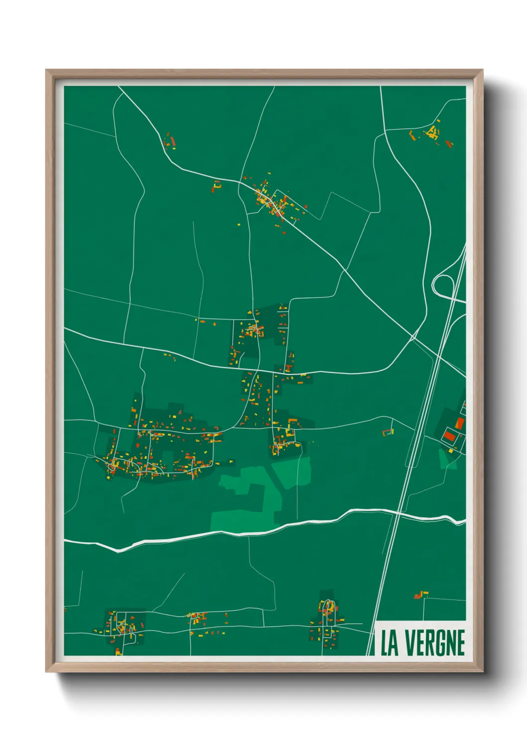 Une affiche de carte sur La Vergne