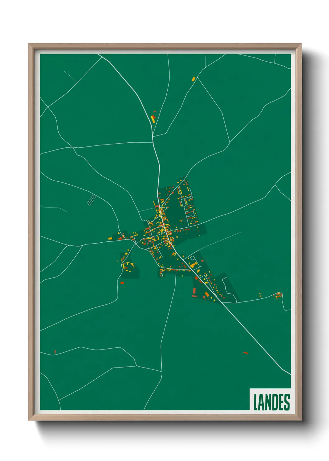 Une affiche de carte sur Landes