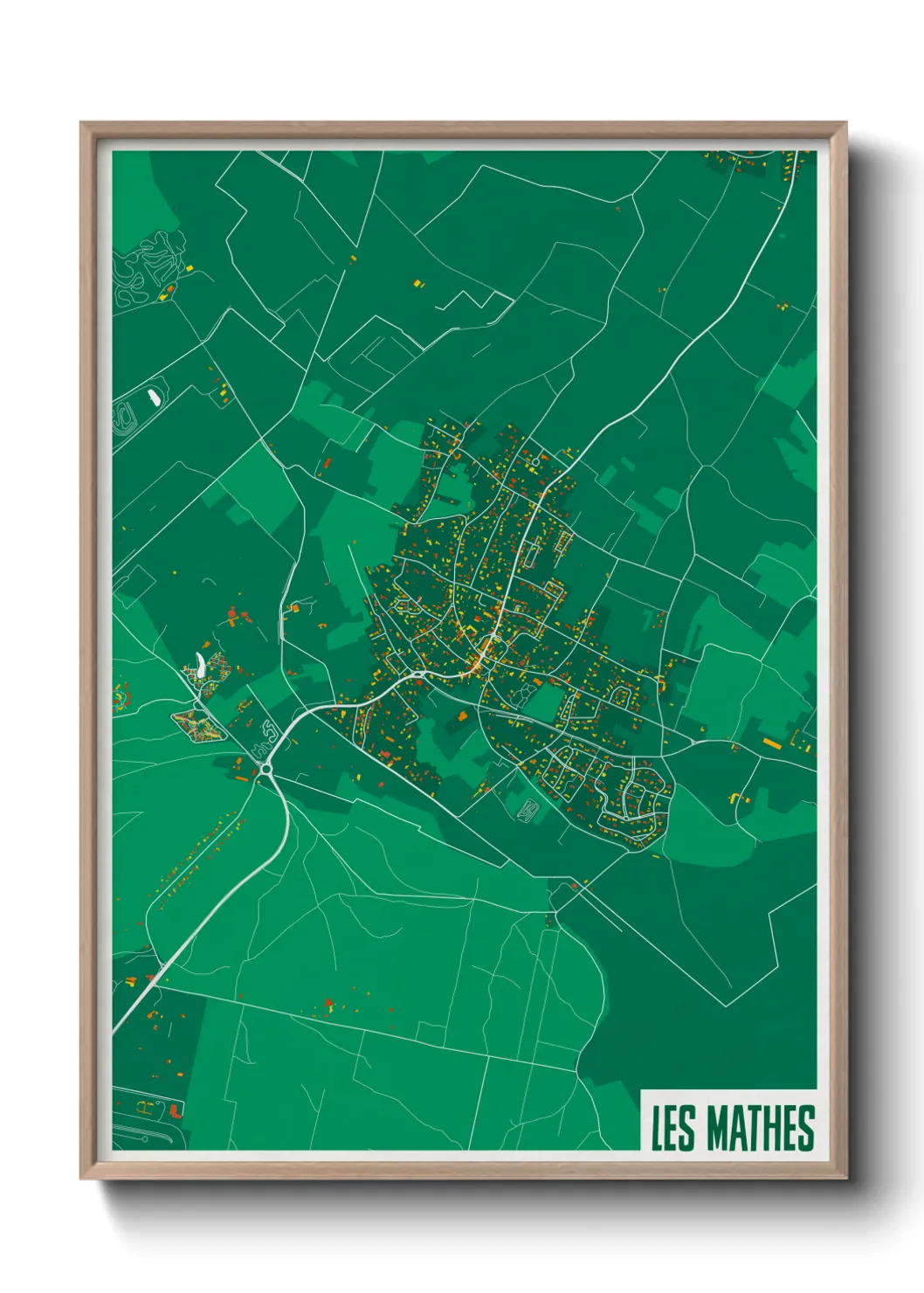 Une affiche de carte sur Les Mathes