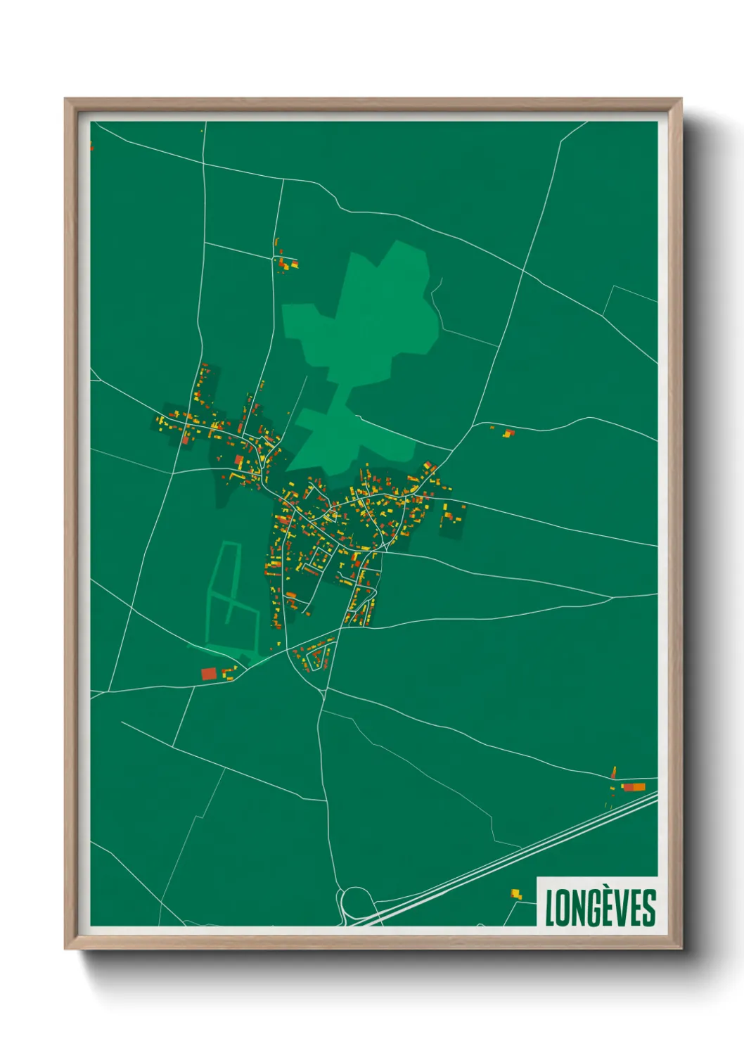Une affiche de carte sur Longèves