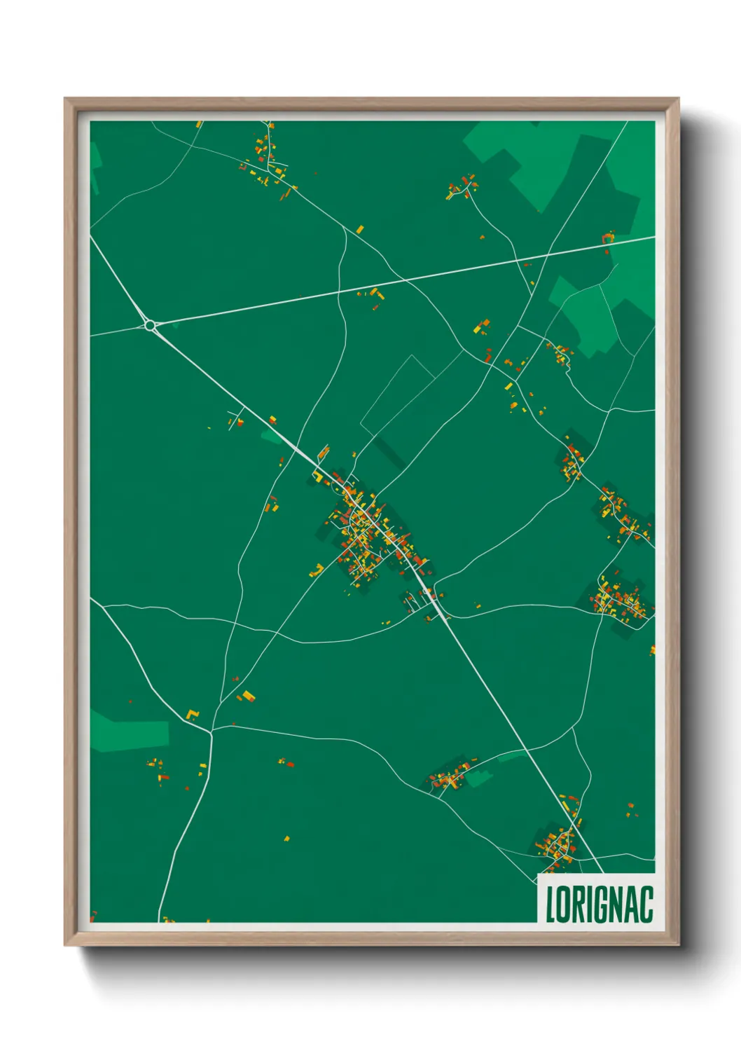 Une affiche de carte sur Lorignac