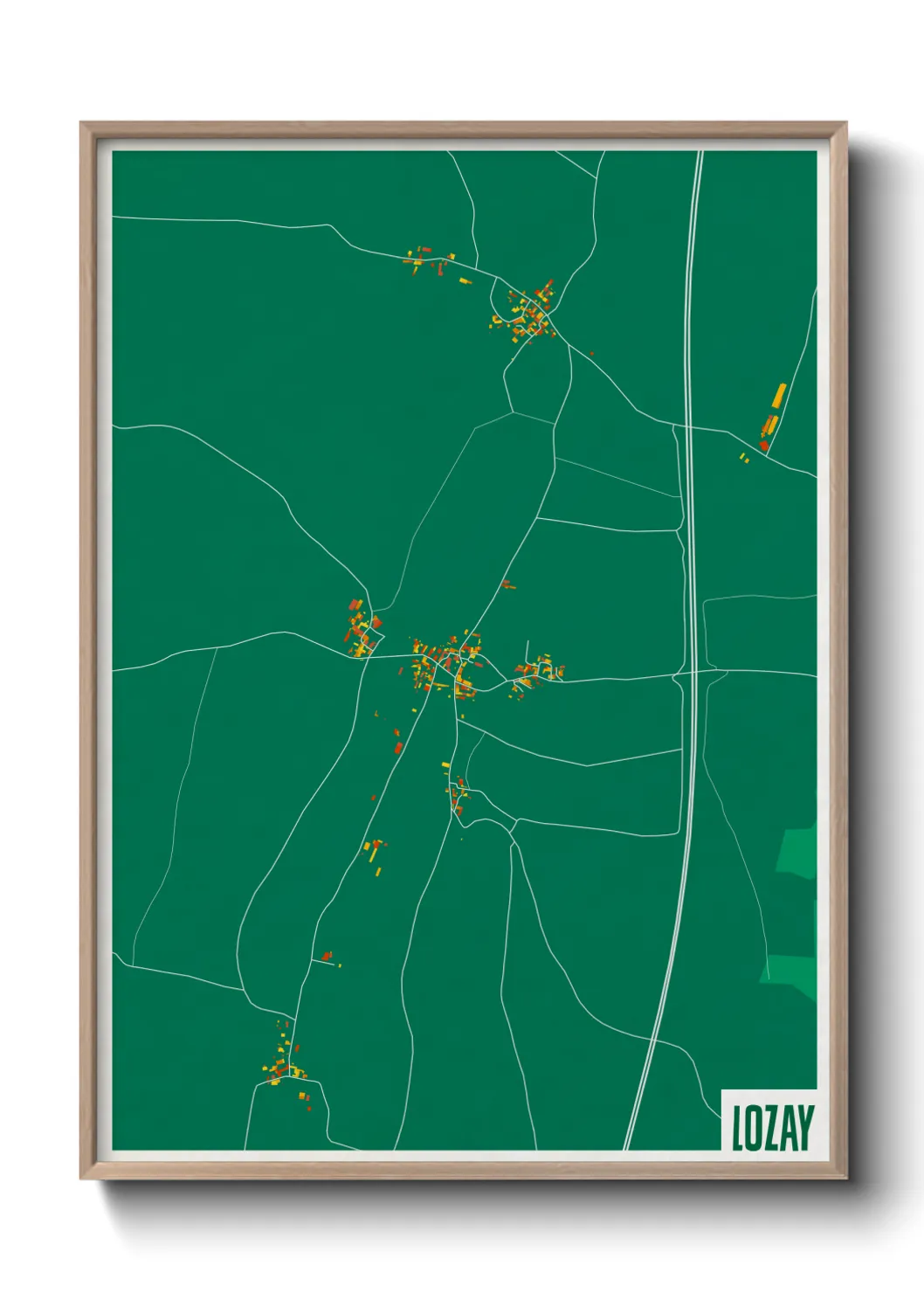 Une affiche de carte sur Lozay