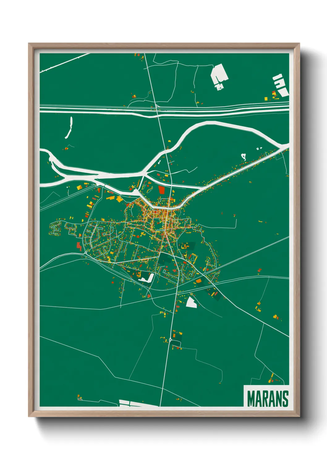 Une affiche de carte sur Marans