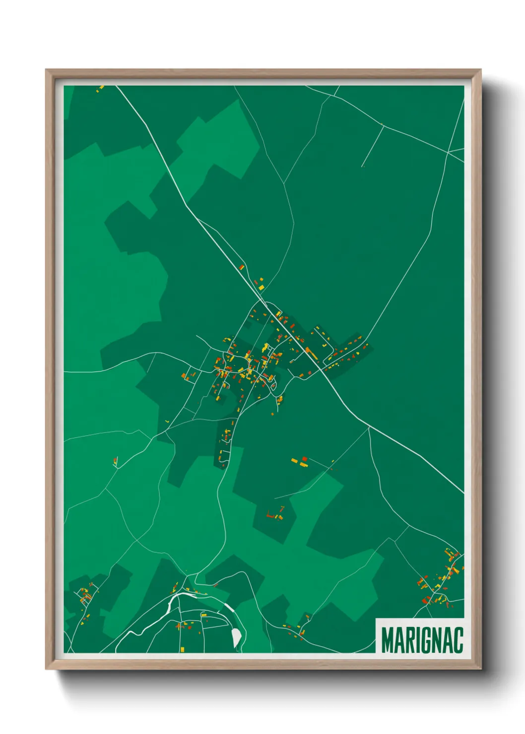 Une affiche de carte sur Marignac