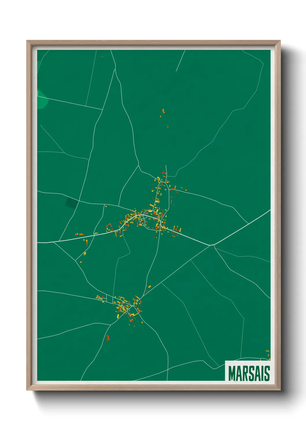 Une affiche de carte sur Marsais