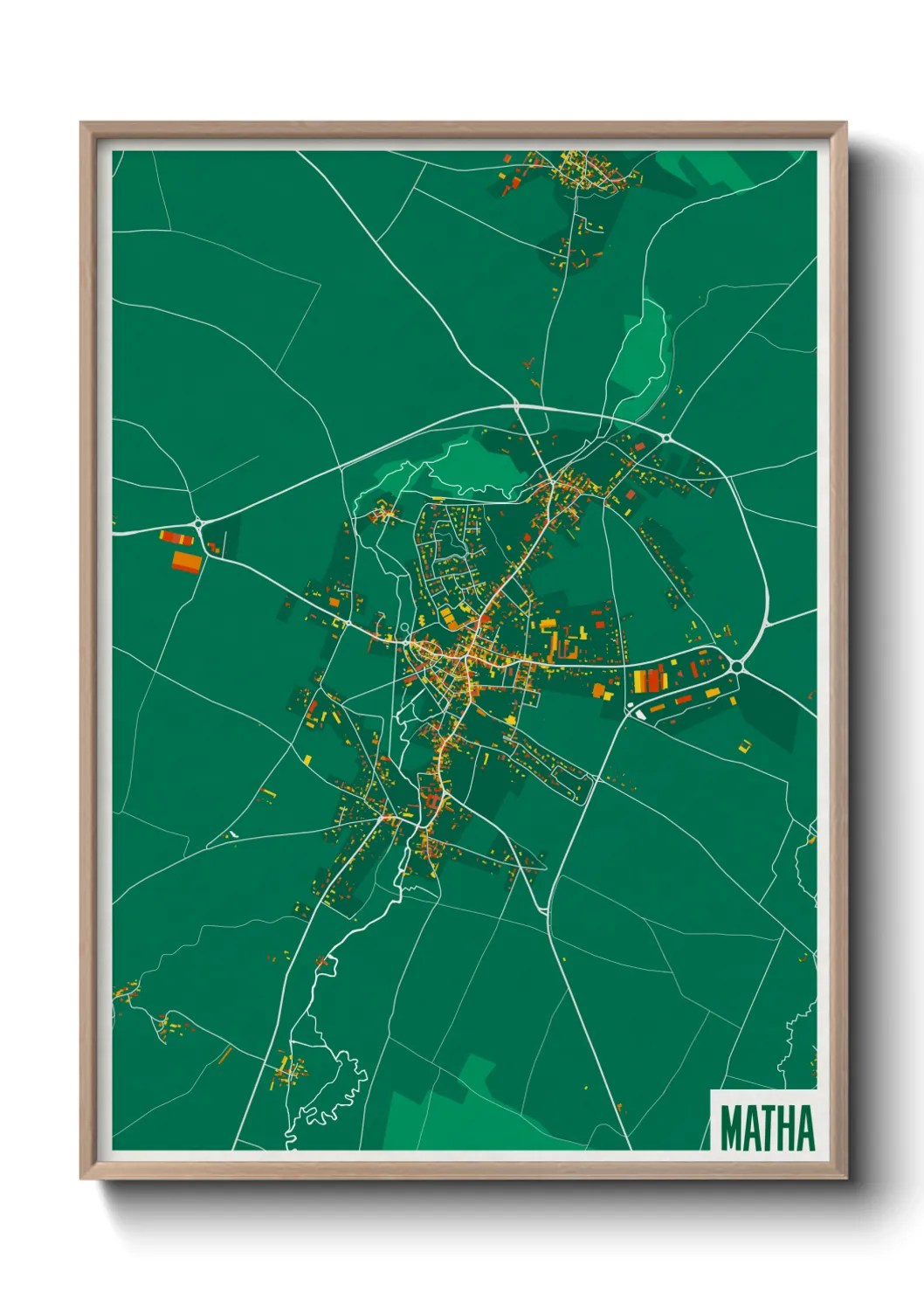 Une affiche de carte sur Matha