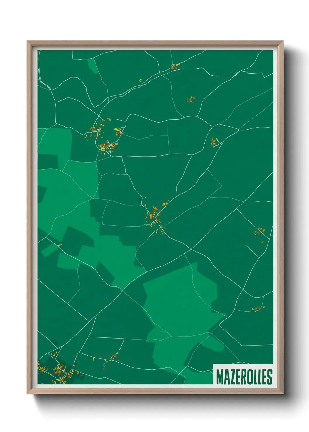 Une affiche de carte sur Mazerolles