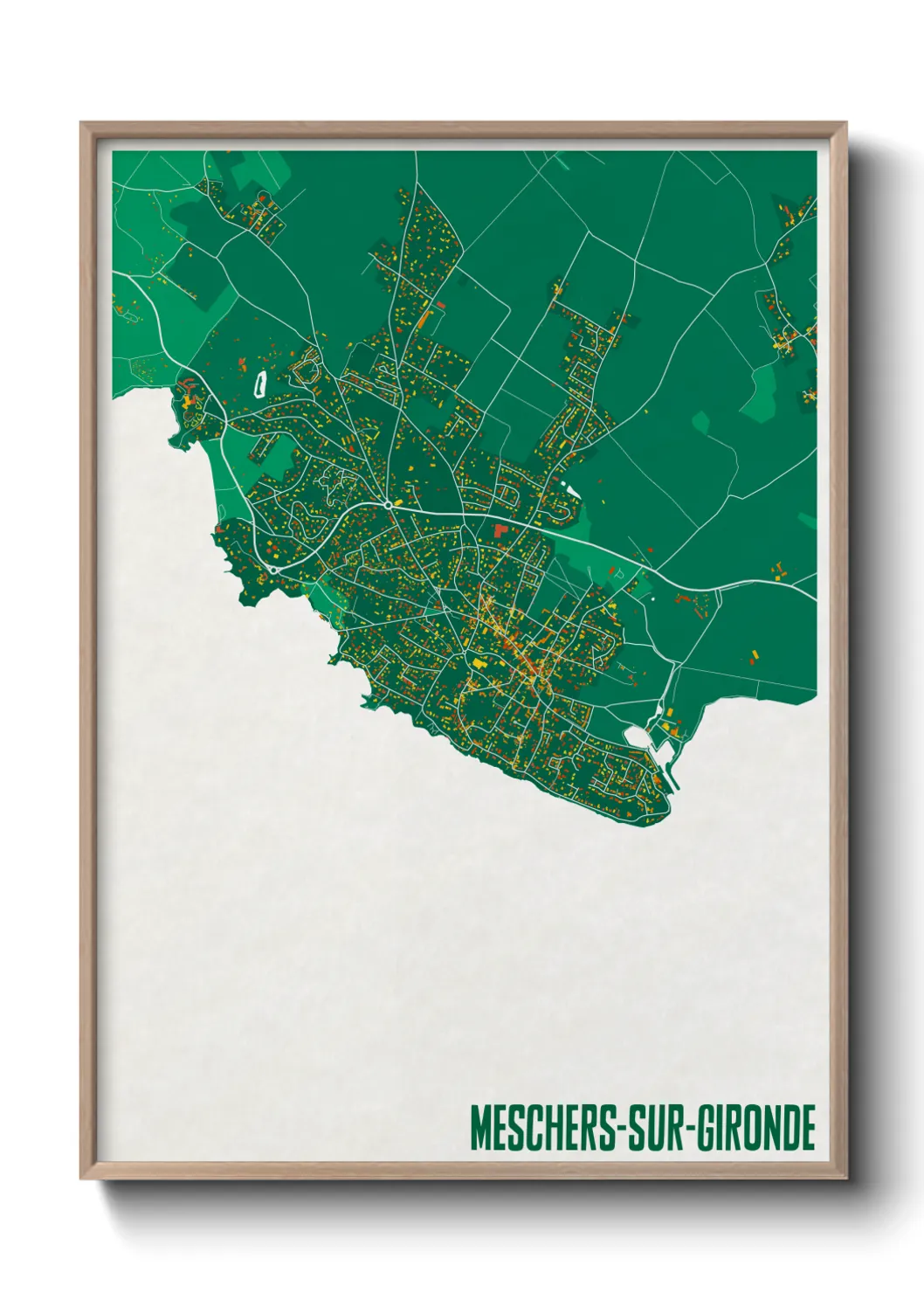 Une affiche de carte sur Meschers-sur-Gironde