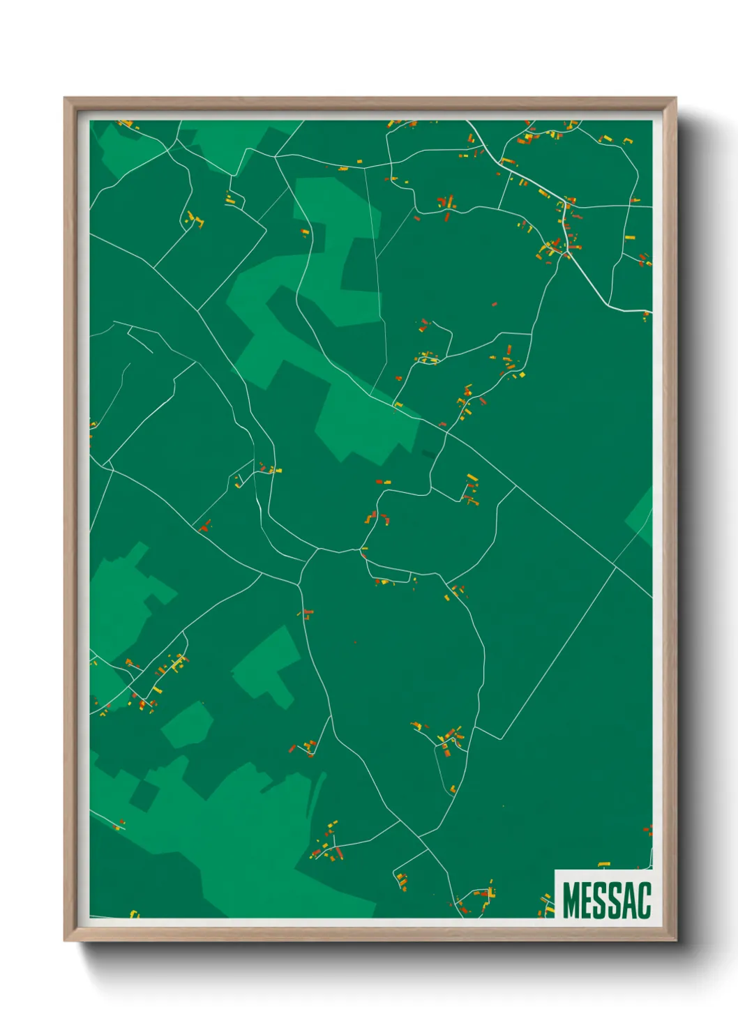 Une affiche de carte sur Messac