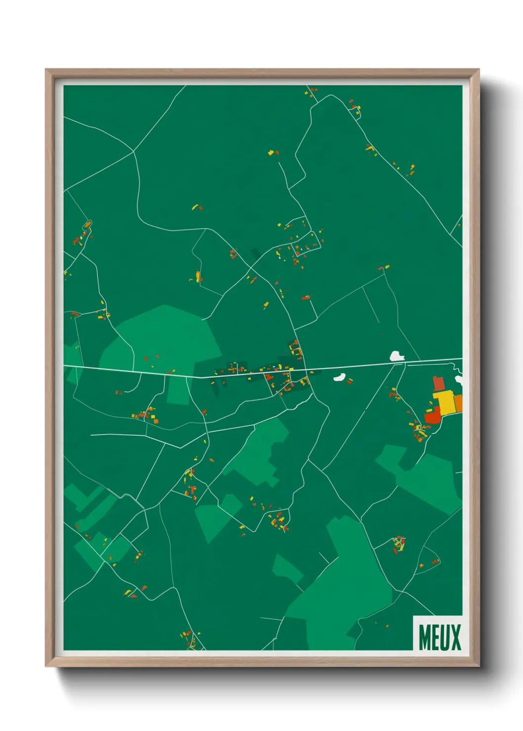 Une affiche de carte sur Meux