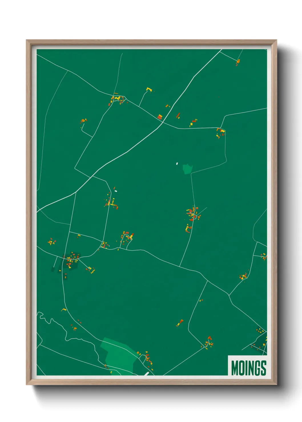 Une affiche de carte sur Moings