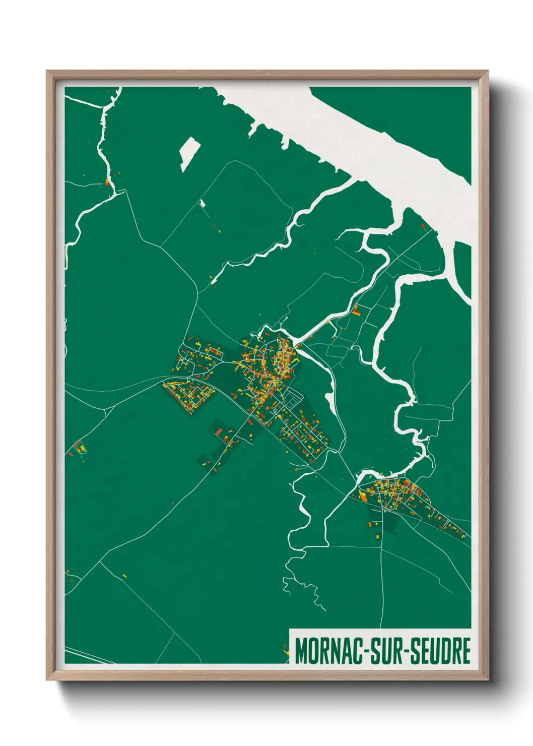 Une affiche de carte sur Mornac-sur-Seudre