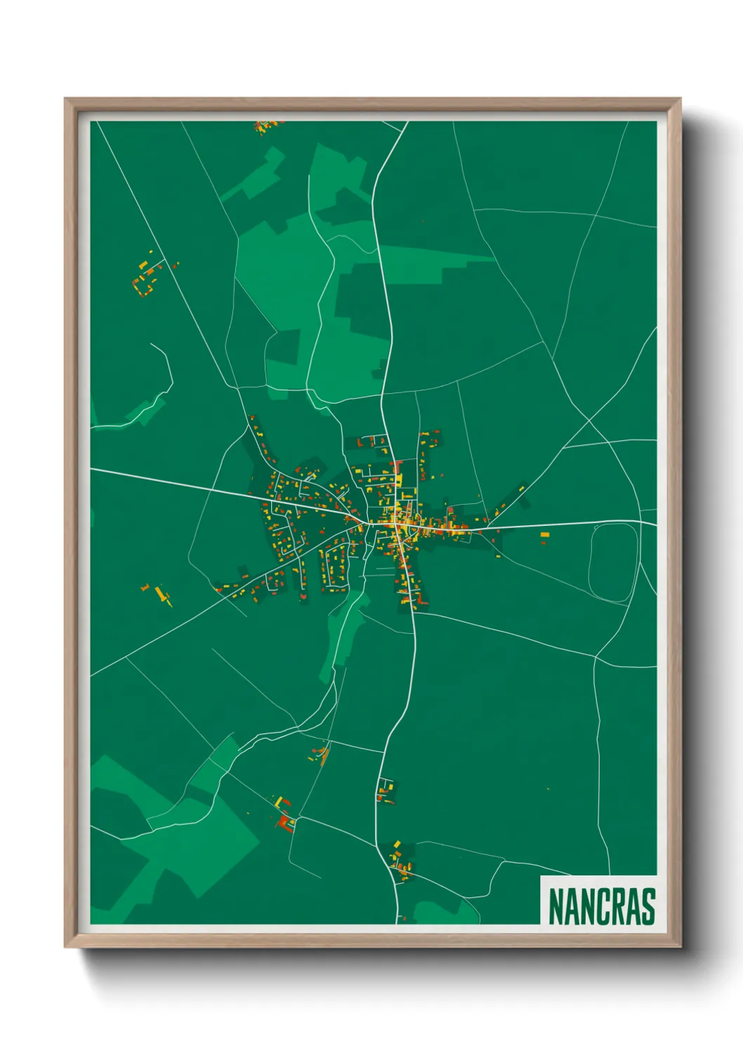 Une affiche de carte sur Nancras