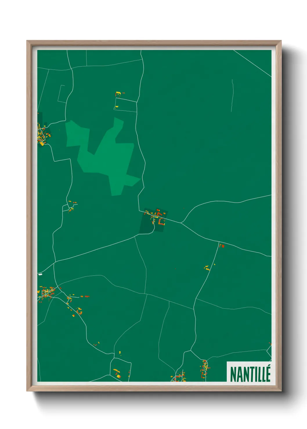 Une affiche de carte sur Nantillé