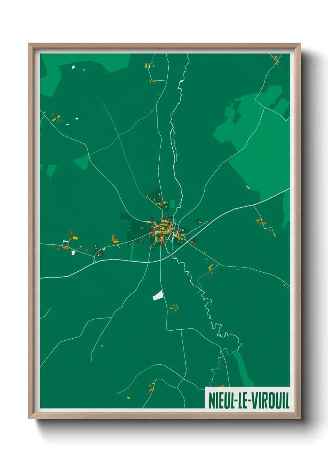 Une affiche de carte sur Nieul-le-Virouil