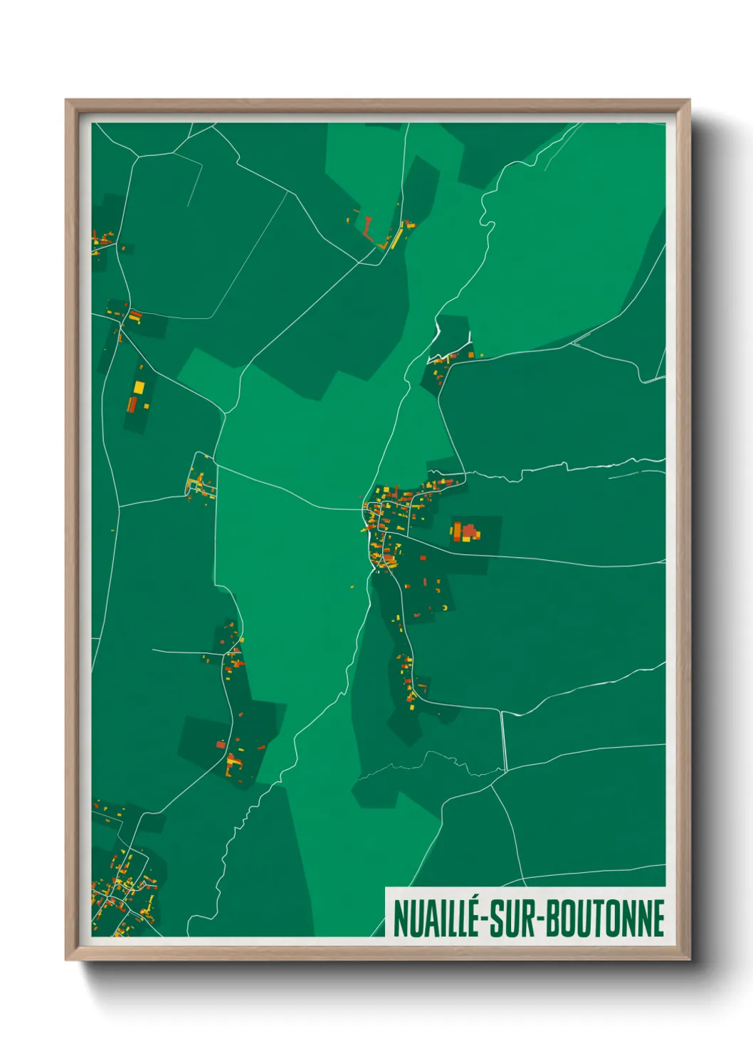 Une affiche de carte sur Nuaillé-sur-Boutonne